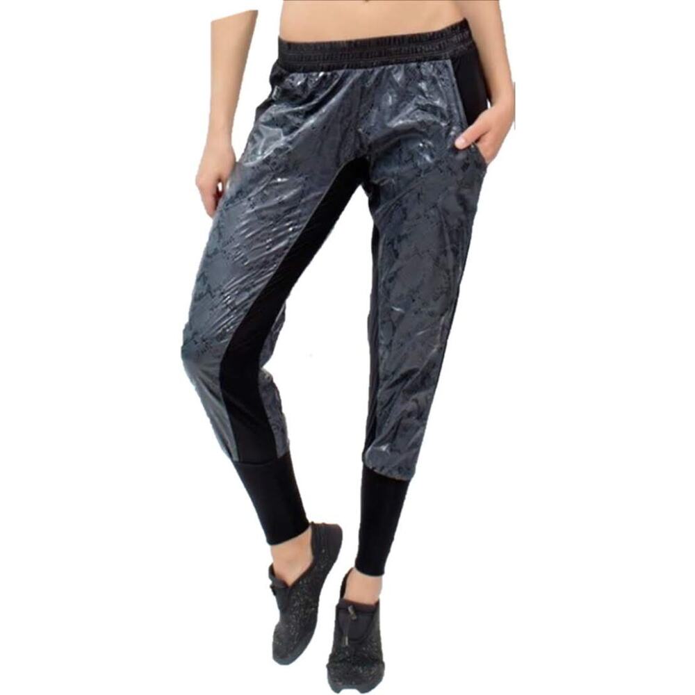 BodyFit Womens Track / Jogger Fitted cuff Pants Black Gray - Womens Small-Medium